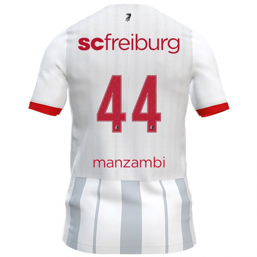 Kandiny Damen Johan Manzambi #44 Weiß Grau Auswärtstrikot Trikot 2024/25 T-Shirt