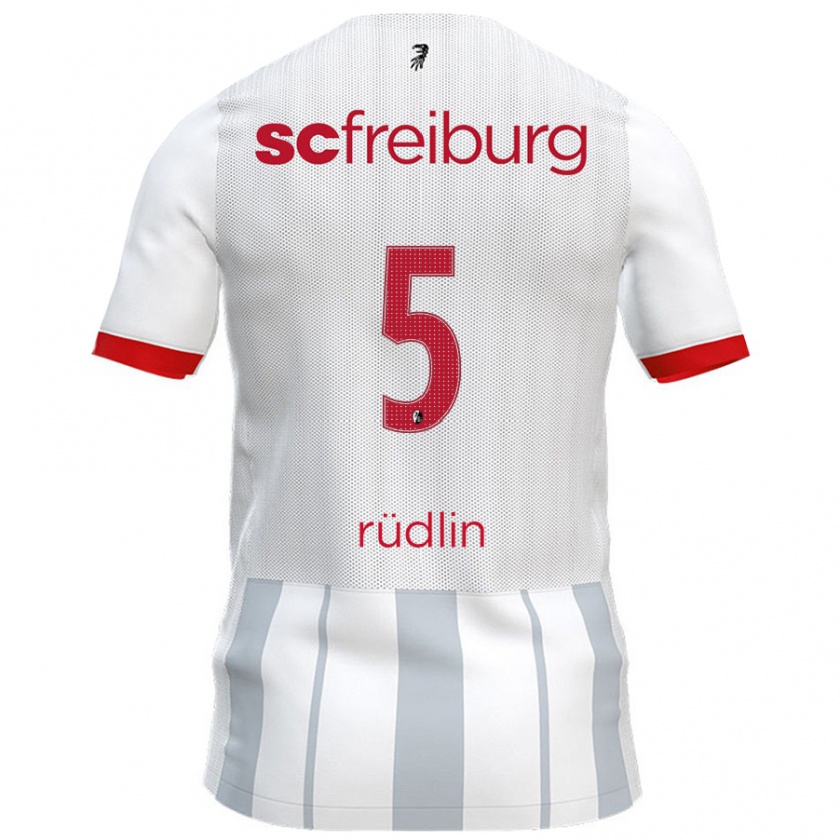 Kandiny Damen Fabian Rüdlin #5 Weiß Grau Auswärtstrikot Trikot 2024/25 T-Shirt