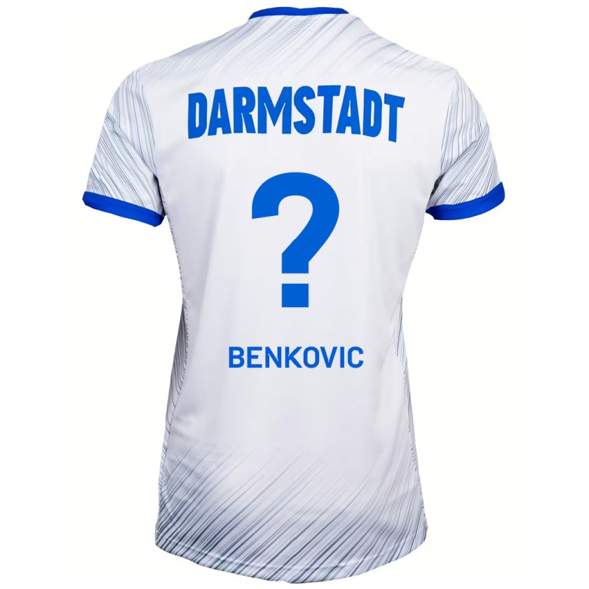 Kandiny Damen Nikola Benkovic #0 Weiß Blau Auswärtstrikot Trikot 2024/25 T-Shirt