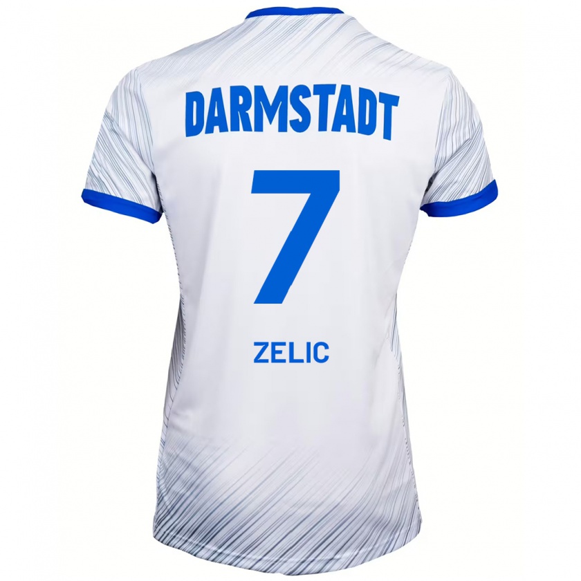 Kandiny Damen Mateo Zelic #7 Weiß Blau Auswärtstrikot Trikot 2024/25 T-Shirt