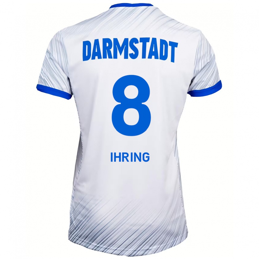 Kandiny Damen Janis Ihring #8 Weiß Blau Auswärtstrikot Trikot 2024/25 T-Shirt