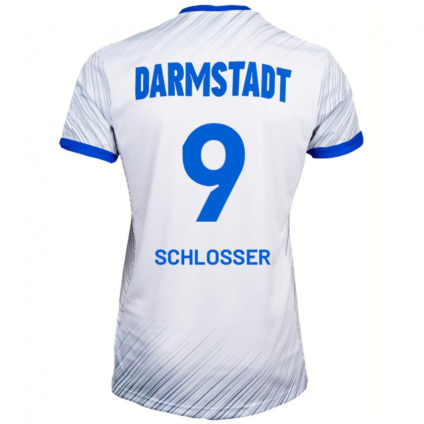 Kandiny Damen Mika Schlosser #9 Weiß Blau Auswärtstrikot Trikot 2024/25 T-Shirt