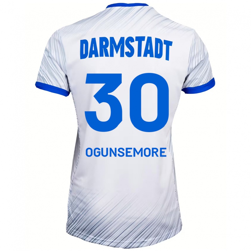 Kandiny Damen Malakai Ogunsemore #30 Weiß Blau Auswärtstrikot Trikot 2024/25 T-Shirt