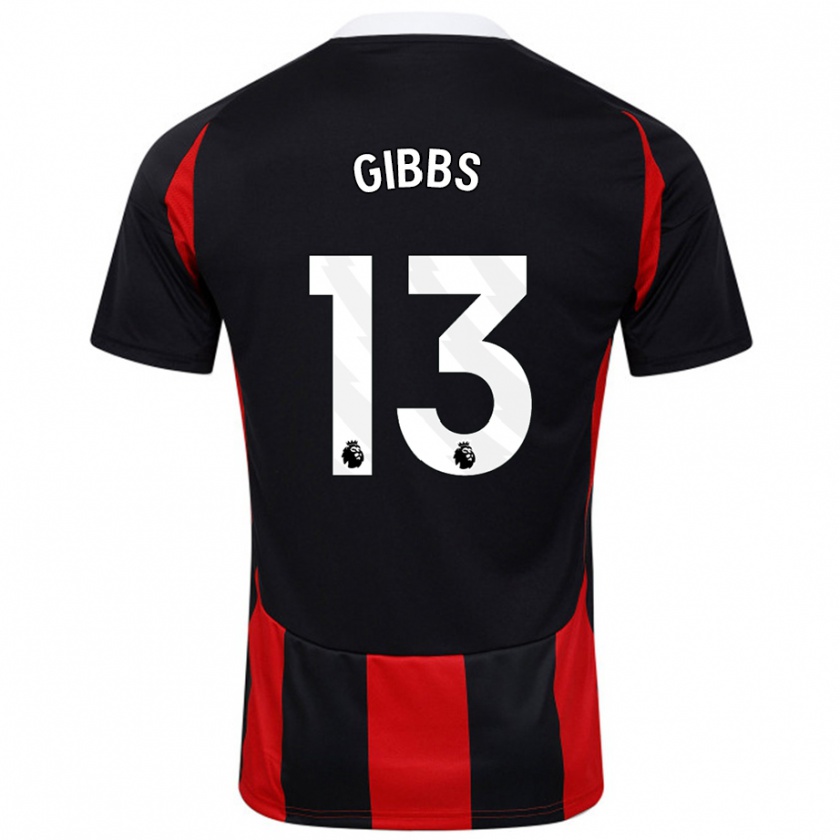 Kandiny Damen Frankie Gibbs #13 Schwarz Rot Auswärtstrikot Trikot 2024/25 T-Shirt