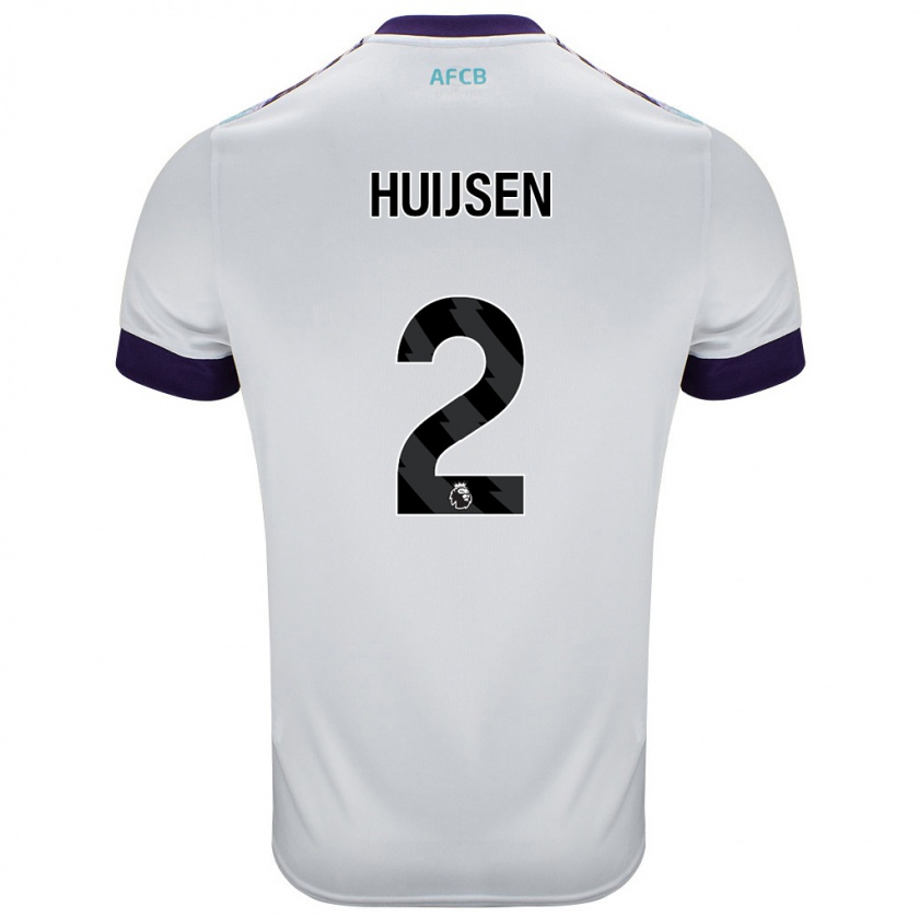 Kandiny Damen Dean Huijsen #2 Weiß Grün Lila Auswärtstrikot Trikot 2024/25 T-Shirt