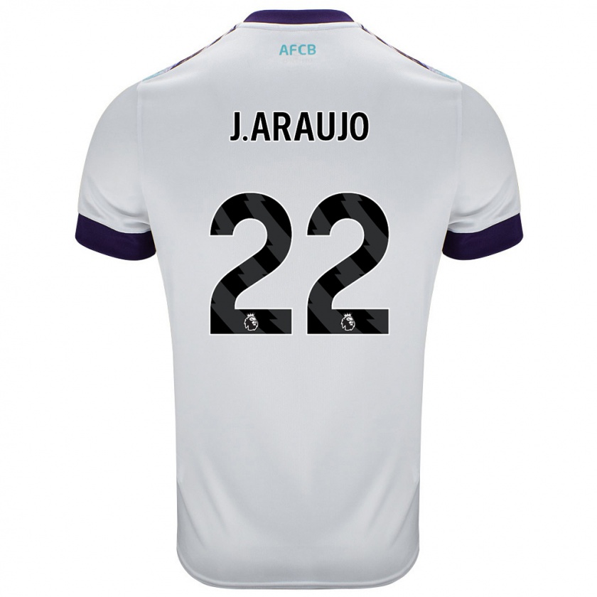 Kandiny Damen Julián Araujo #28 Weiß Grün Lila Auswärtstrikot Trikot 2024/25 T-Shirt