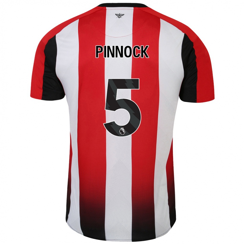 Kandiny Kinder Ethan Pinnock #5 Rot Weiß Heimtrikot Trikot 2024/25 T-Shirt