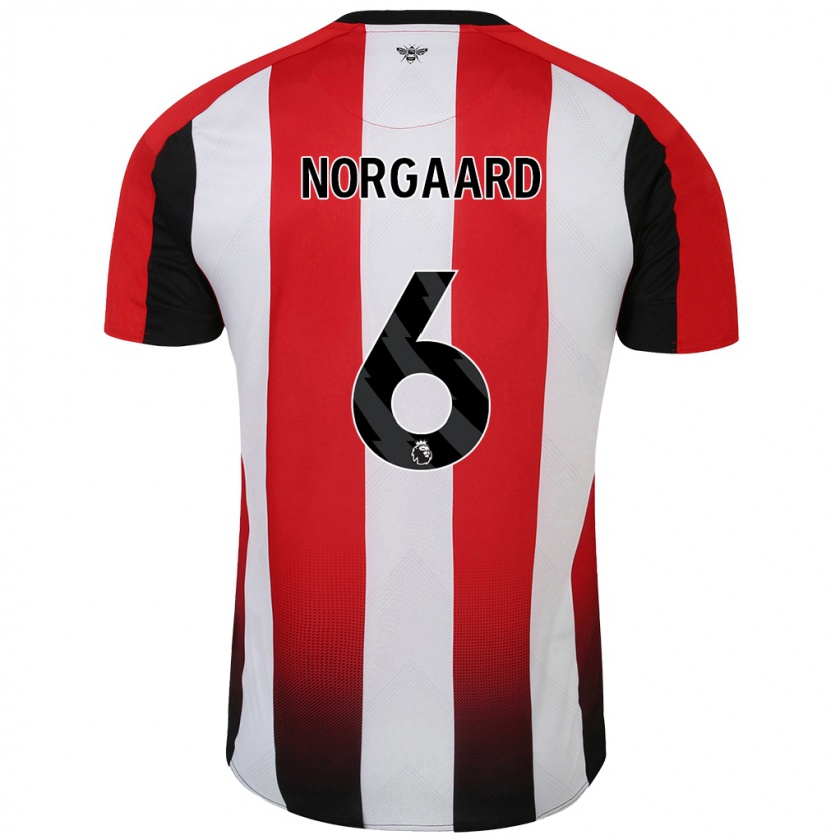 Kandiny Kinder Christian Nørgaard #6 Rot Weiß Heimtrikot Trikot 2024/25 T-Shirt