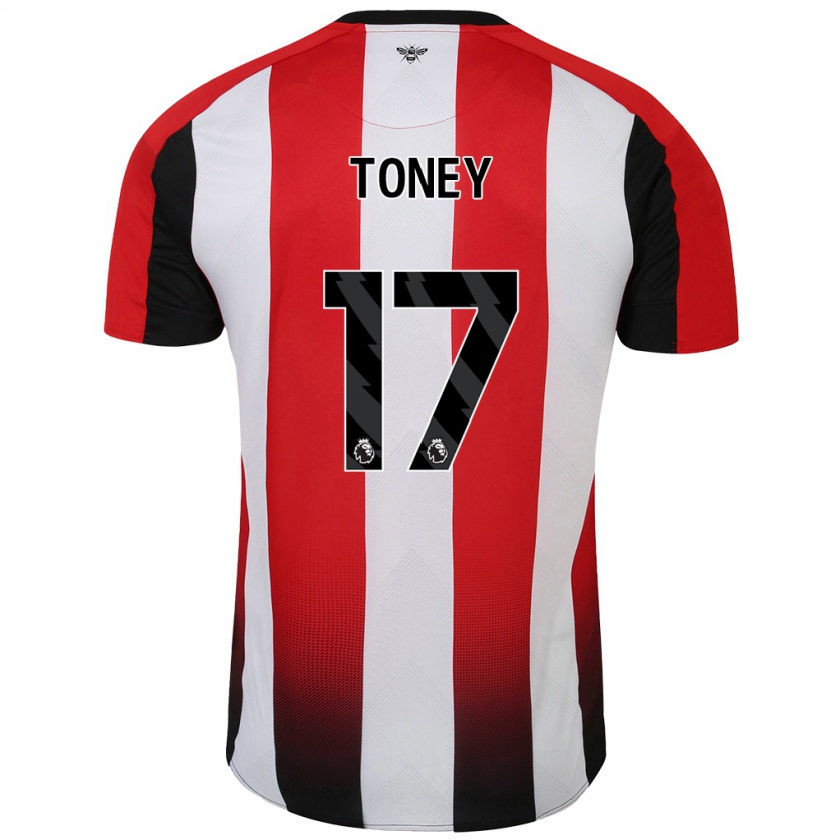 Kandiny Kinder Ivan Toney #17 Rot Weiß Heimtrikot Trikot 2024/25 T-Shirt