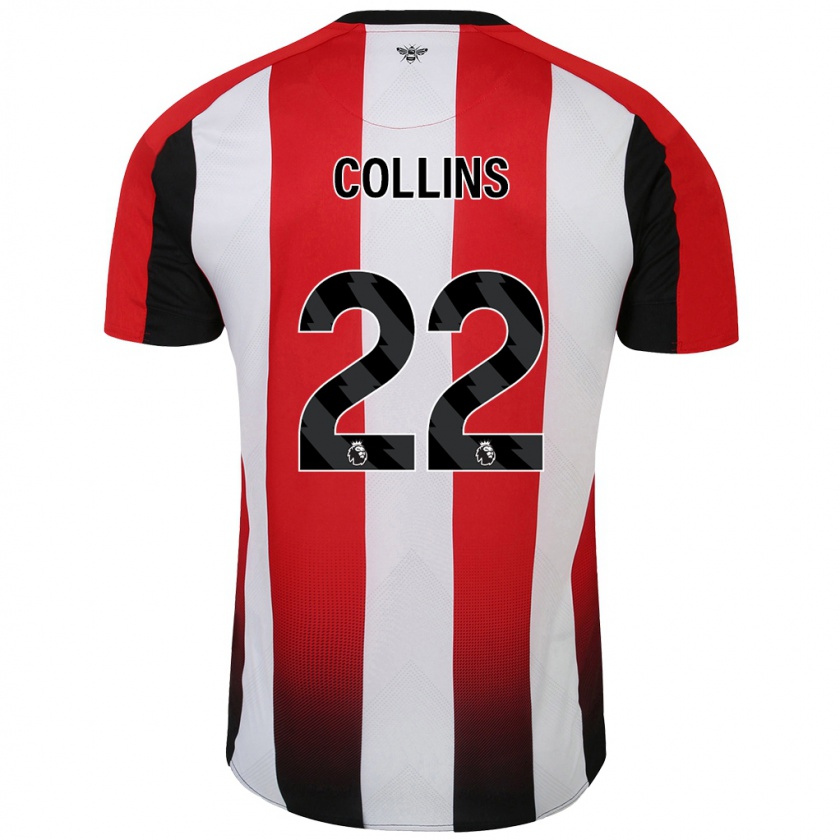 Kandiny Kinder Nathan Collins #22 Rot Weiß Heimtrikot Trikot 2024/25 T-Shirt