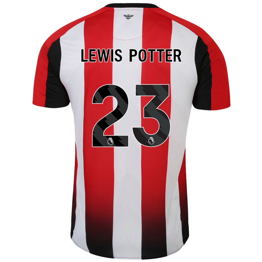 Kandiny Kinder Keane Lewis-Potter #23 Rot Weiß Heimtrikot Trikot 2024/25 T-Shirt