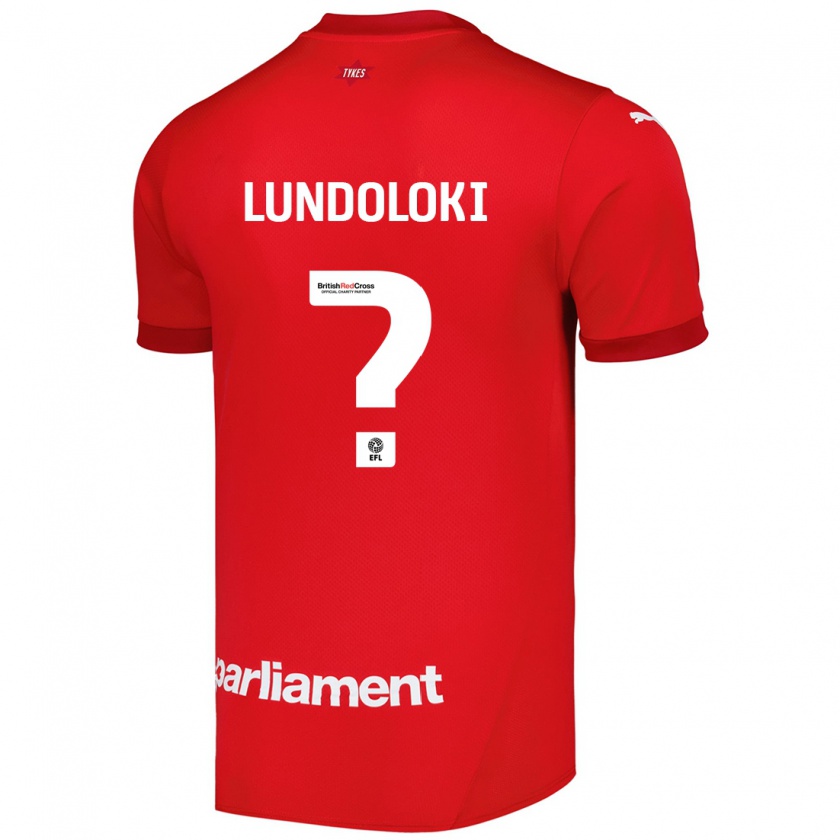 Kandiny Kinder Geoffrey Lundoloki #0 Rot Heimtrikot Trikot 2024/25 T-Shirt