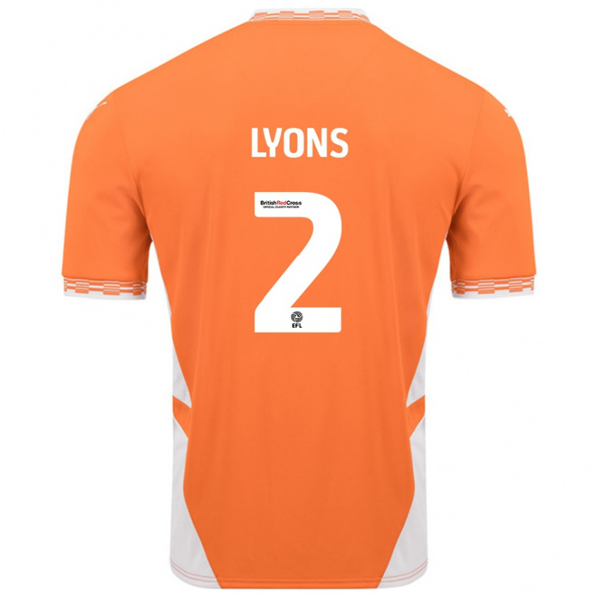 Kandiny Kinder Andy Lyons #2 Orange Weiß Heimtrikot Trikot 2024/25 T-Shirt