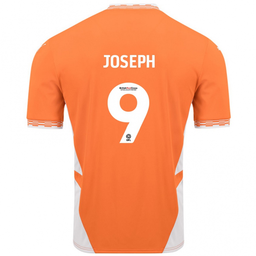 Kandiny Kinder Kyle Joseph #9 Orange Weiß Heimtrikot Trikot 2024/25 T-Shirt