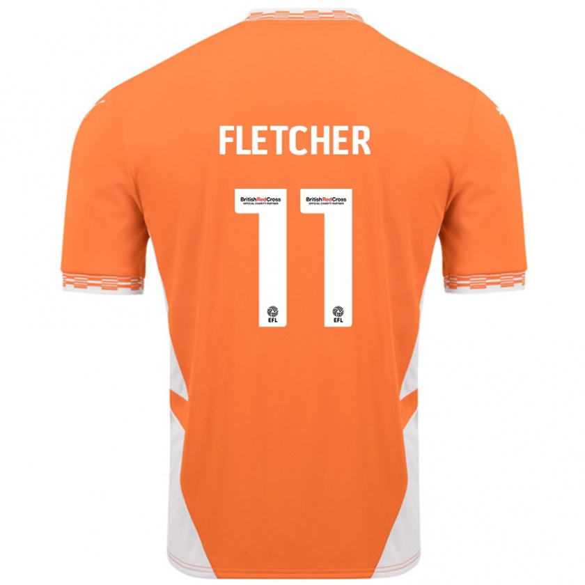 Kandiny Kinder Ashley Fletcher #11 Orange Weiß Heimtrikot Trikot 2024/25 T-Shirt