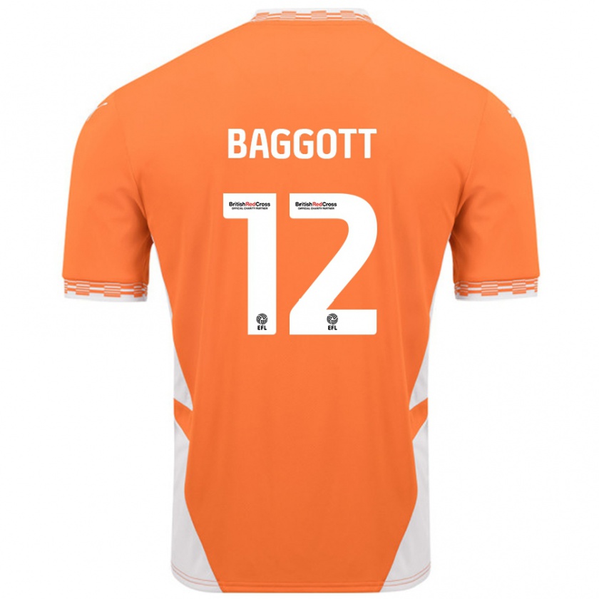 Kandiny Kinder Elkan Baggott #12 Orange Weiß Heimtrikot Trikot 2024/25 T-Shirt