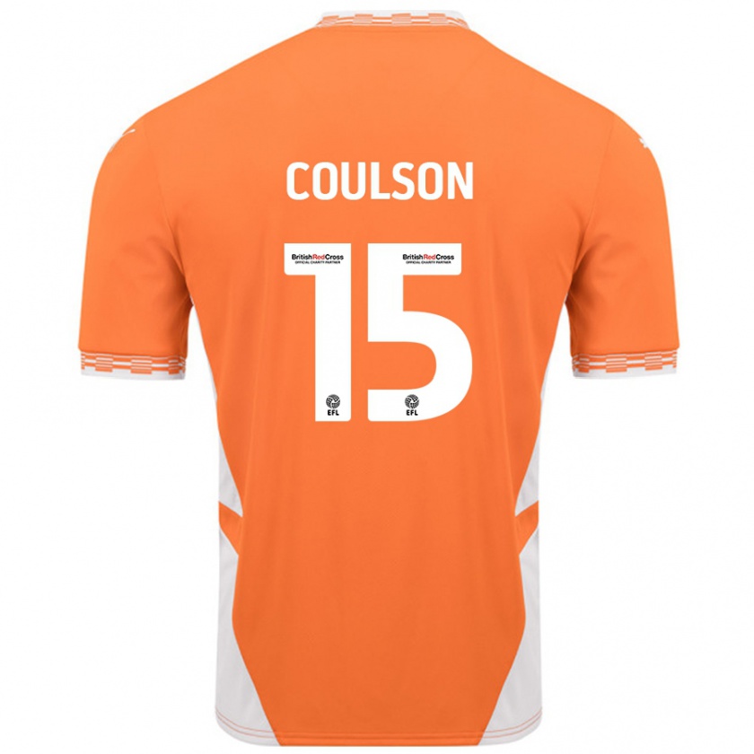 Kandiny Kinder Hayden Coulson #15 Orange Weiß Heimtrikot Trikot 2024/25 T-Shirt