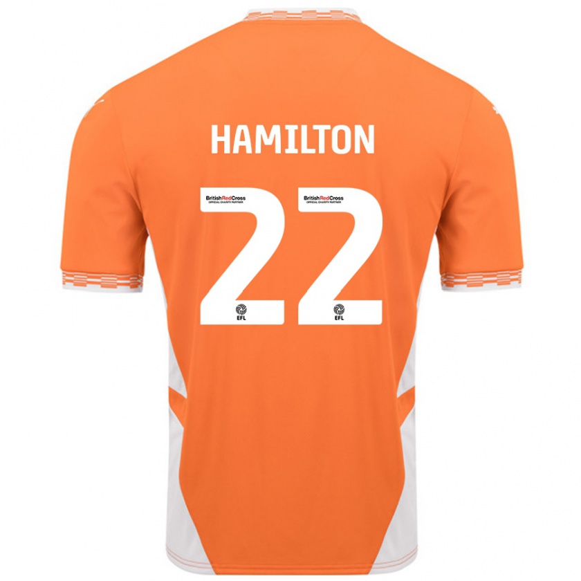 Kandiny Kinder Cj Hamilton #22 Orange Weiß Heimtrikot Trikot 2024/25 T-Shirt