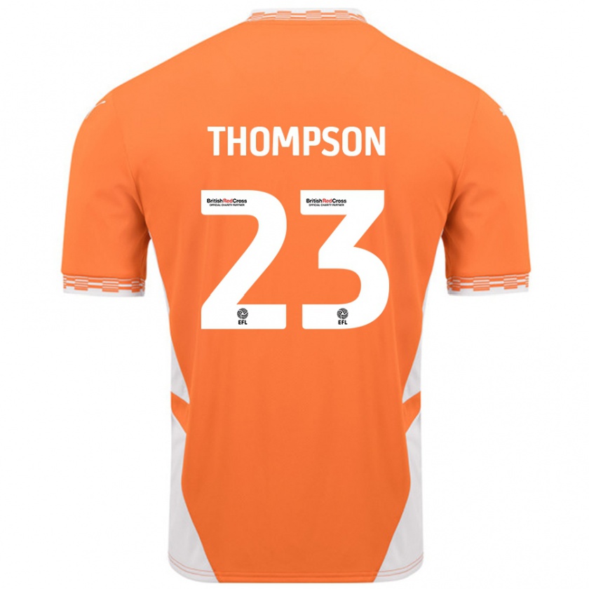 Kandiny Kinder Dominic Thompson #23 Orange Weiß Heimtrikot Trikot 2024/25 T-Shirt