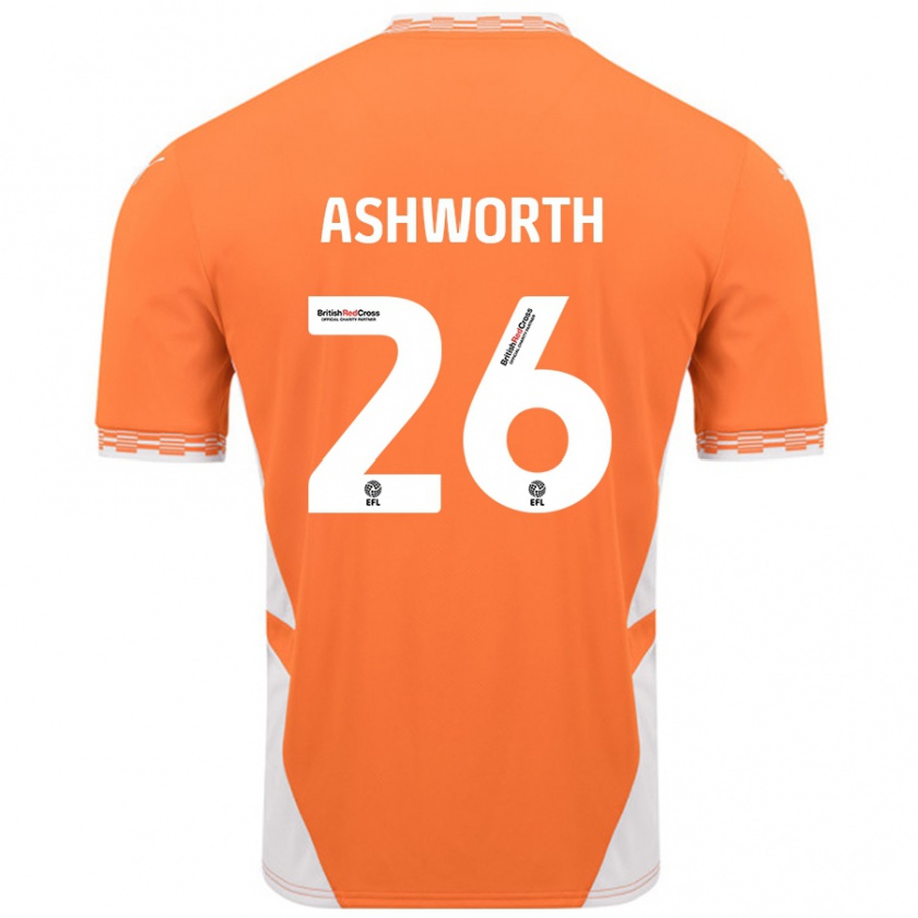 Kandiny Kinder Zac Ashworth #26 Orange Weiß Heimtrikot Trikot 2024/25 T-Shirt