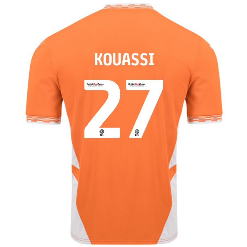 Kandiny Kinder Kylian Kouassi #27 Orange Weiß Heimtrikot Trikot 2024/25 T-Shirt