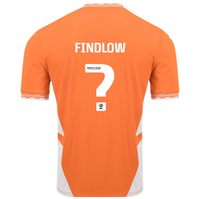 Kandiny Kinder Luke Findlow #0 Orange Weiß Heimtrikot Trikot 2024/25 T-Shirt