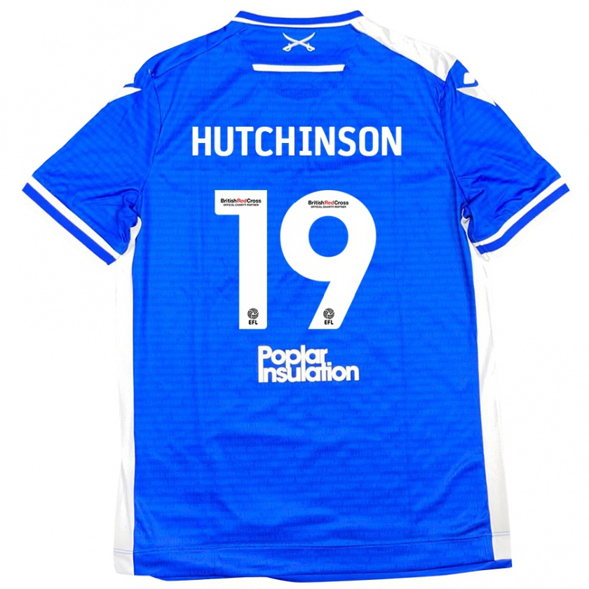 Kandiny Kinder Isaac Hutchinson #19 Blau Weiß Heimtrikot Trikot 2024/25 T-Shirt