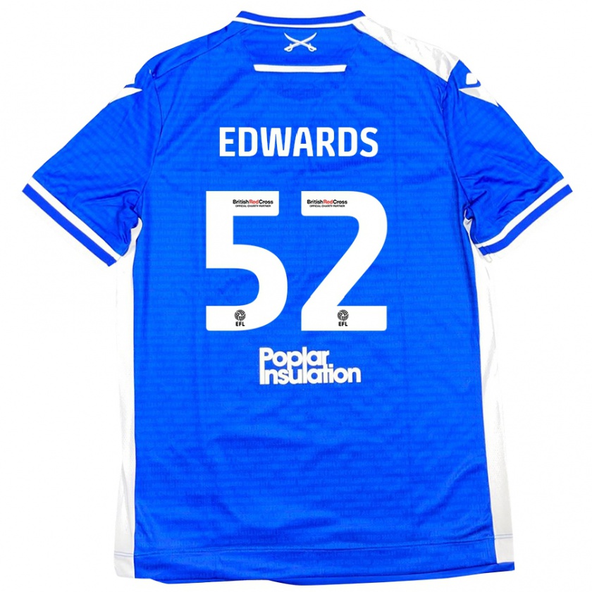 Kandiny Kinder Max Edwards #52 Blau Weiß Heimtrikot Trikot 2024/25 T-Shirt