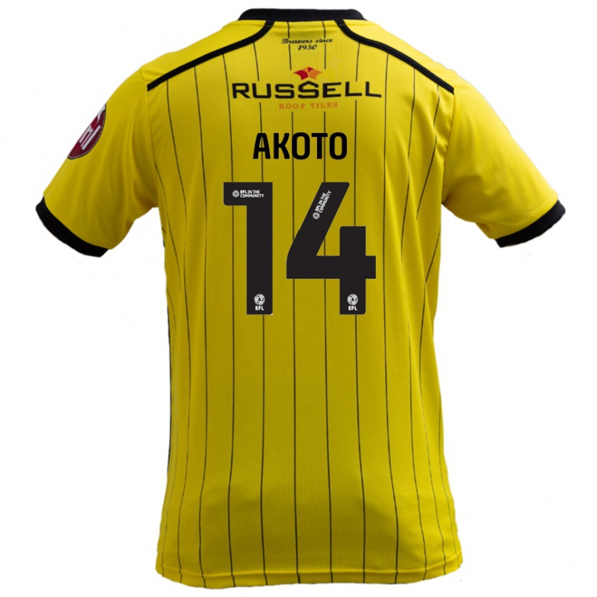 Kandiny Kinder Nick Akoto #14 Gelb Heimtrikot Trikot 2024/25 T-Shirt