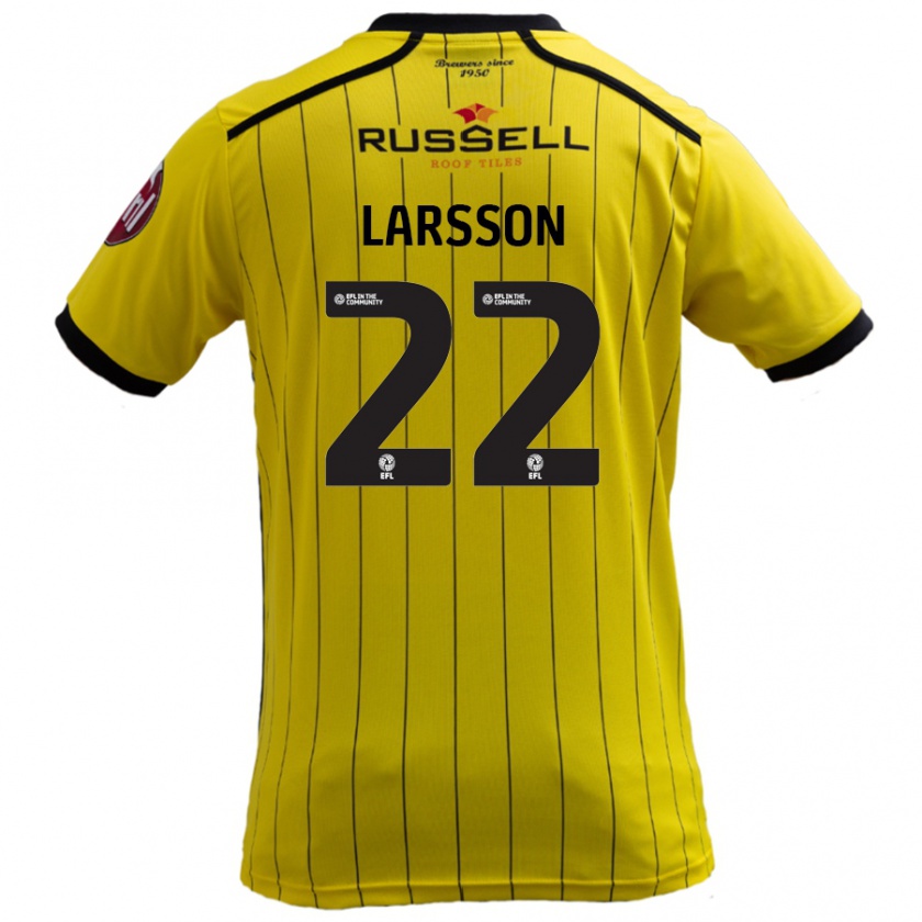 Kandiny Kinder Julian Larsson #22 Gelb Heimtrikot Trikot 2024/25 T-Shirt