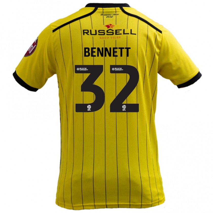 Kandiny Kinder Mason Bennett #32 Gelb Heimtrikot Trikot 2024/25 T-Shirt