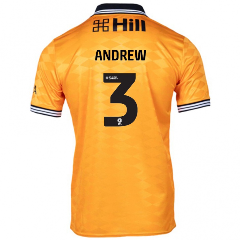 Kandiny Kinder Danny Andrew #3 Orange Heimtrikot Trikot 2024/25 T-Shirt