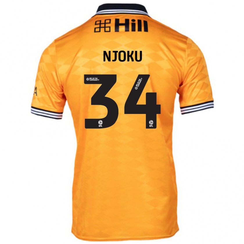 Kandiny Kinder Brandon Njoku #34 Orange Heimtrikot Trikot 2024/25 T-Shirt