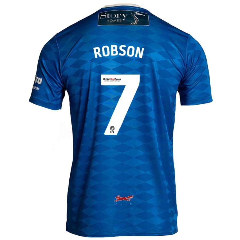 Kandiny Kinder Ethan Robson #7 Blau Heimtrikot Trikot 2024/25 T-Shirt