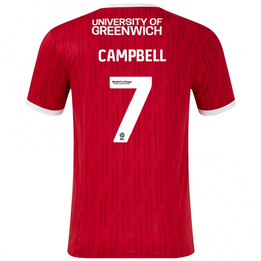 Kandiny Kinder Tyreece Campbell #7 Rot Weiß Heimtrikot Trikot 2024/25 T-Shirt