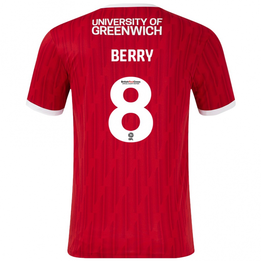 Kandiny Kinder Luke Berry #8 Rot Weiß Heimtrikot Trikot 2024/25 T-Shirt