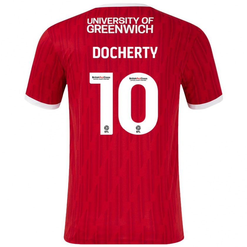 Kandiny Kinder Greg Docherty #10 Rot Weiß Heimtrikot Trikot 2024/25 T-Shirt