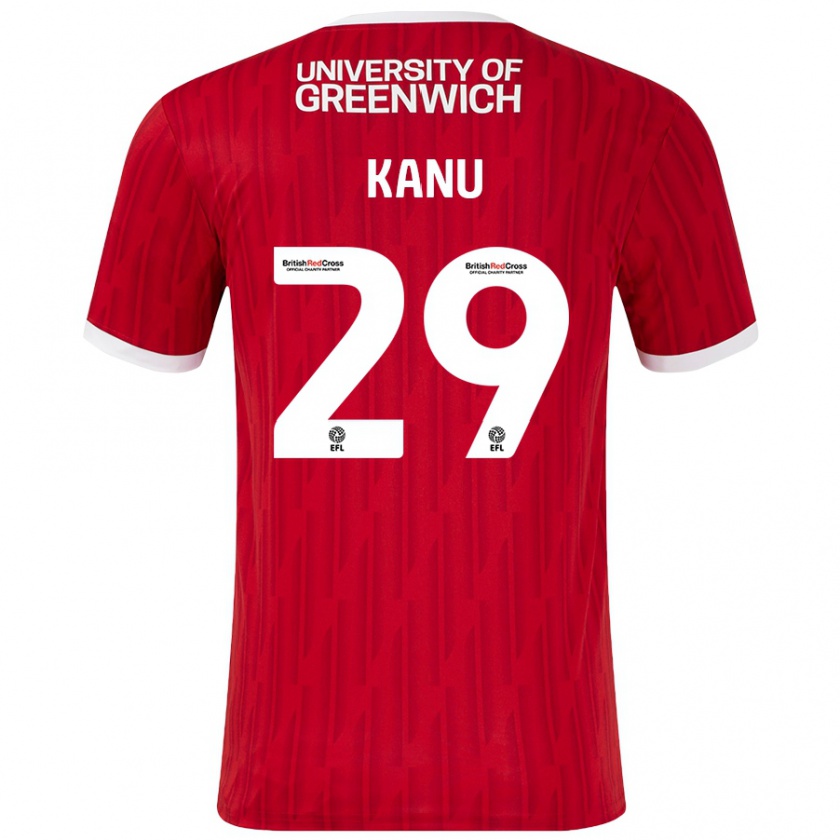 Kandiny Kinder Daniel Kanu #29 Rot Weiß Heimtrikot Trikot 2024/25 T-Shirt