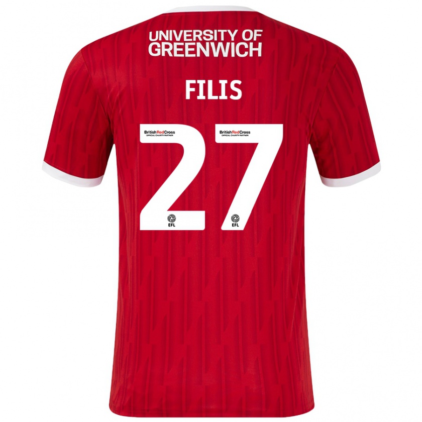 Kandiny Kinder Melisa Filis #27 Rot Weiß Heimtrikot Trikot 2024/25 T-Shirt