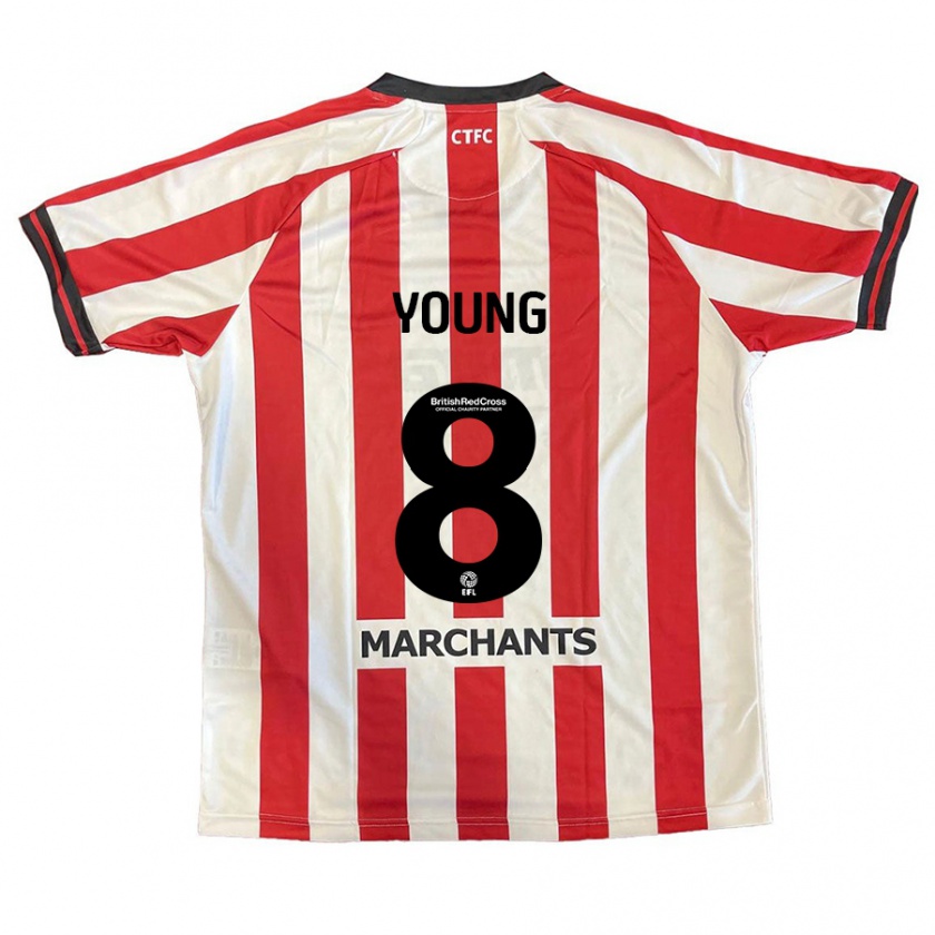 Kandiny Kinder Luke Young #8 Rot Weiß Heimtrikot Trikot 2024/25 T-Shirt