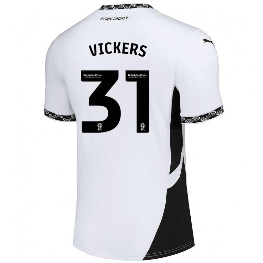 Kandiny Kinder Josh Vickers #31 Weiß Schwarz Heimtrikot Trikot 2024/25 T-Shirt