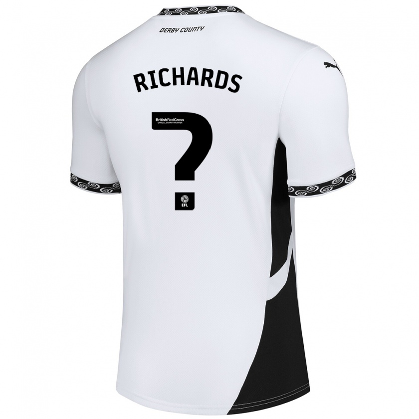 Kandiny Kinder Jerome Richards #0 Weiß Schwarz Heimtrikot Trikot 2024/25 T-Shirt