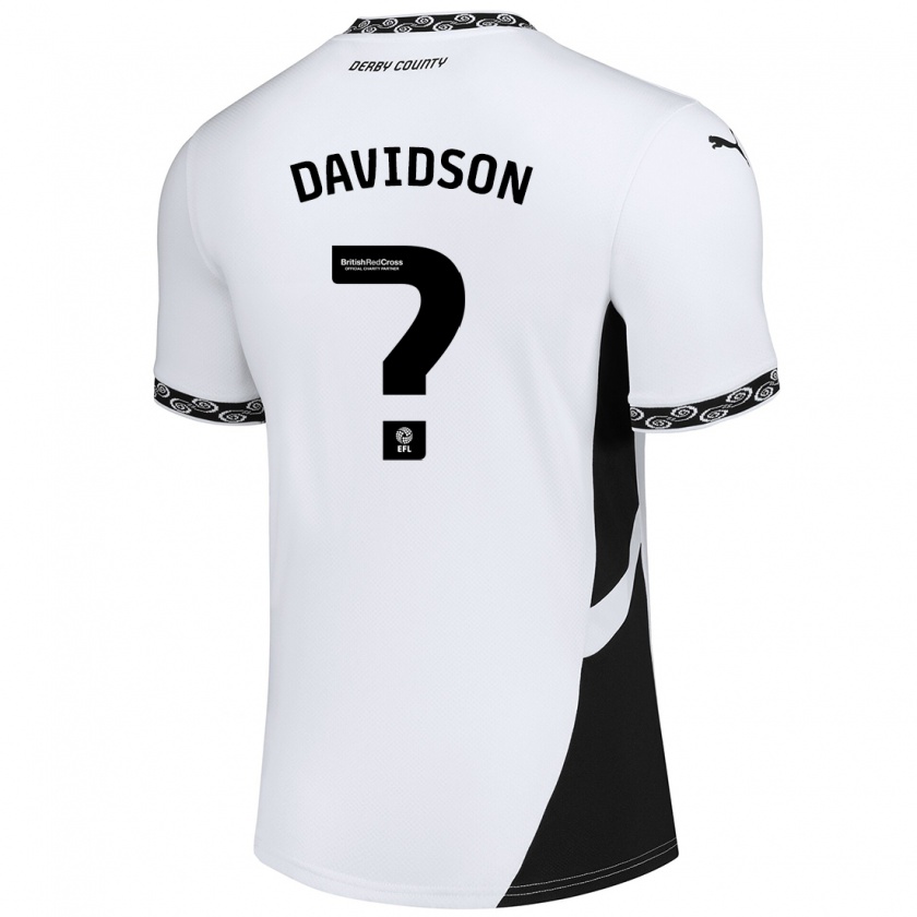 Kandiny Kinder Jayden Davidson #0 Weiß Schwarz Heimtrikot Trikot 2024/25 T-Shirt