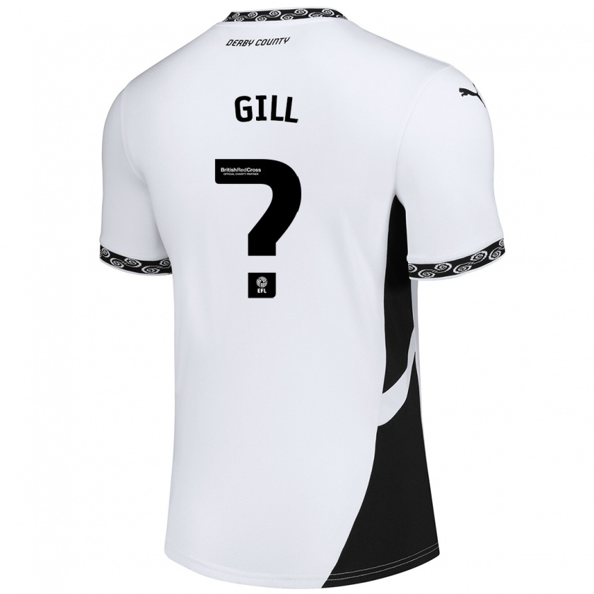 Kandiny Kinder Tristan Gill #0 Weiß Schwarz Heimtrikot Trikot 2024/25 T-Shirt