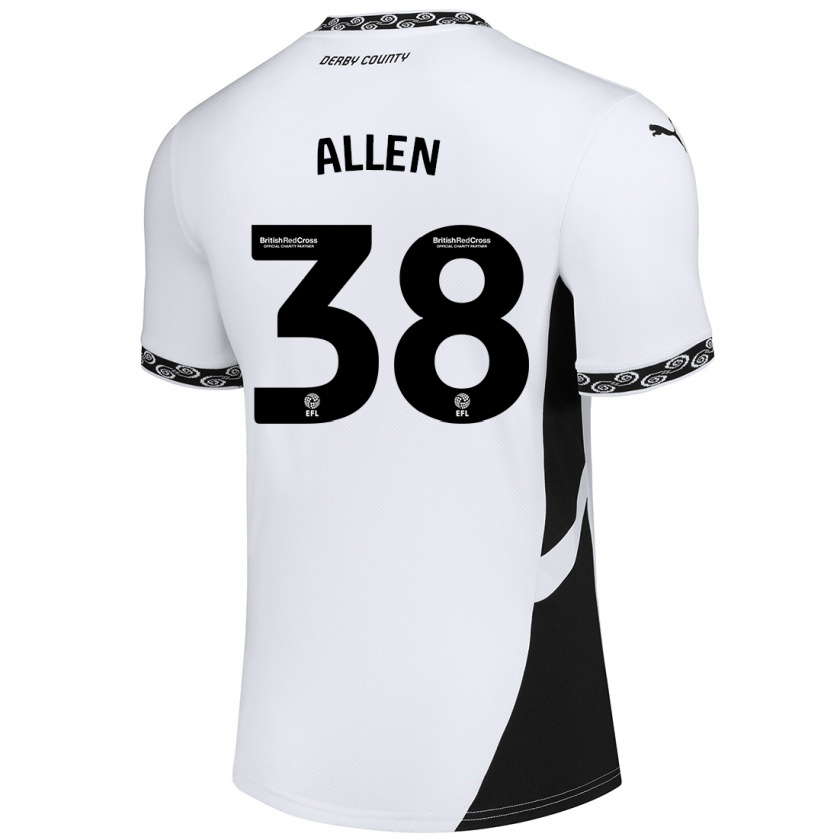 Kandiny Kinder Cruz Allen #38 Weiß Schwarz Heimtrikot Trikot 2024/25 T-Shirt