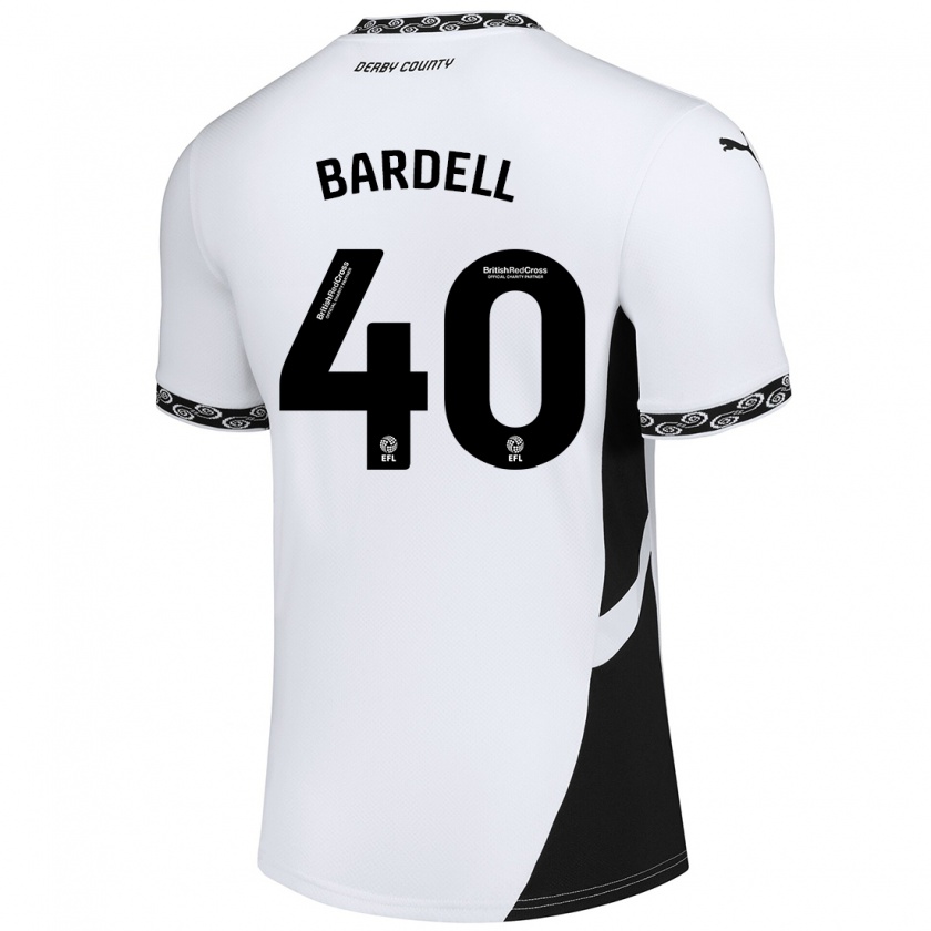 Kandiny Kinder Max Bardell #40 Weiß Schwarz Heimtrikot Trikot 2024/25 T-Shirt