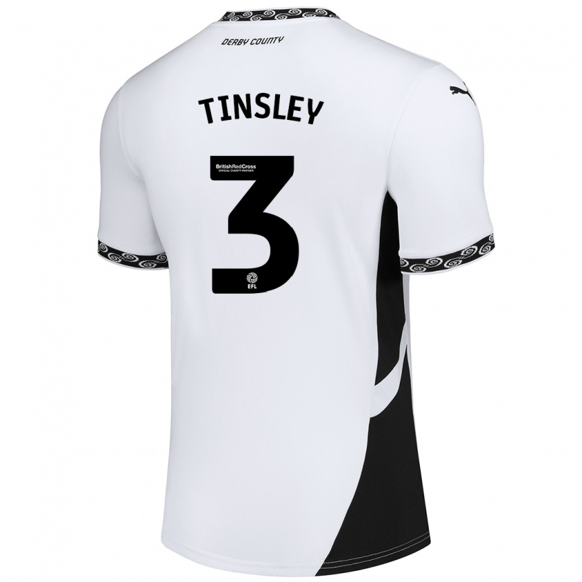 Kandiny Kinder Megan Tinsley #3 Weiß Schwarz Heimtrikot Trikot 2024/25 T-Shirt