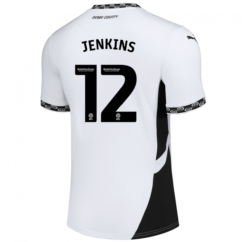 Kandiny Kinder Camille Jenkins #12 Weiß Schwarz Heimtrikot Trikot 2024/25 T-Shirt