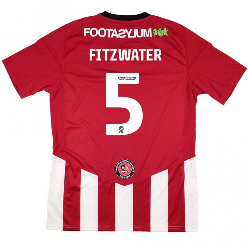 Kandiny Kinder Jack Fitzwater #5 Rot Weiß Heimtrikot Trikot 2024/25 T-Shirt