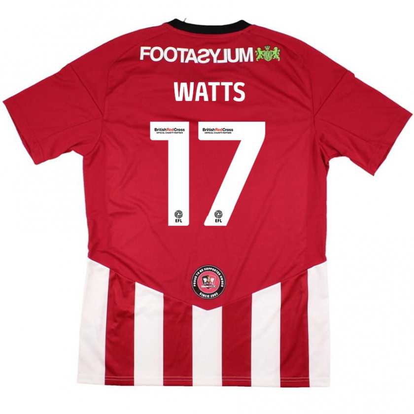 Kandiny Kinder Caleb Watts #17 Rot Weiß Heimtrikot Trikot 2024/25 T-Shirt